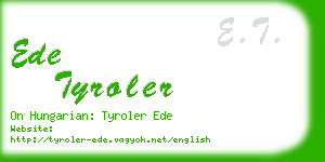 ede tyroler business card